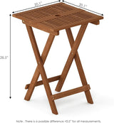 Furinno FG18065 Tioman Hardwood Patio Furniture Folding Table in Teak Oil, Large, Natural - Photo 3