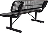 4FT Outdoor Metal Bench with Backrest & Portable Frame, Garden Patio Bench for 1-3 People - Photo 5