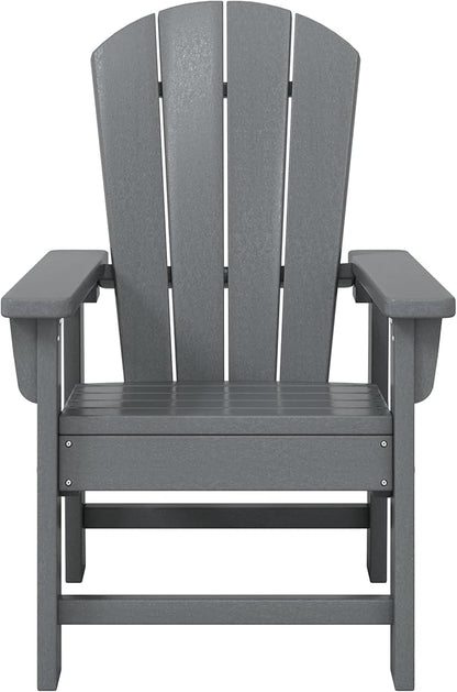 WestinTrends Malibu Kids Outdoor HDPE Adirondack Plastic Patio Chair, Gray