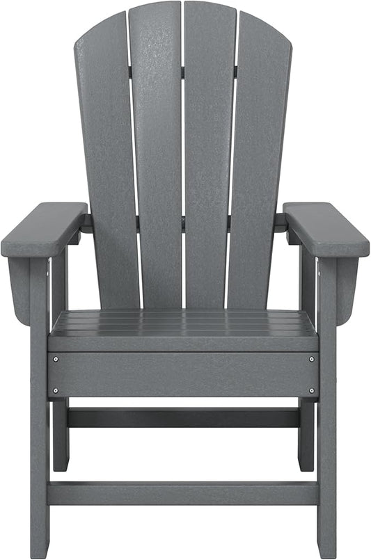 WestinTrends Malibu Kids Outdoor HDPE Adirondack Plastic Patio Chair, Gray