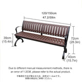 Metal Garden Bench, Outdoor Patio Chair with Backrest & Armrest, Sturdy Cast Iron Feet for Yard and Entryway - Photo 2