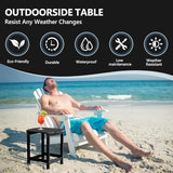 Adirondack Outdoor Side Table - 16.5" Square 2-Tier Patio Table with Weatherproof HDPE Material - Photo 3