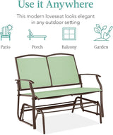 Best Choice Products 2-Person Outdoor Patio Swing Glider Steel Bench Loveseat Rocker for Deck, Porch w/Textilene Fabric - Photo 7