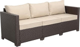 Valita Patio Furniture 3-seat Sofa Brown Wicker Outdoor Furniture Outdoor Couch Deep Seat High Backrest Waterproof - Photo 7