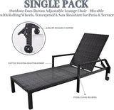 Outdoor Chaise Lounge Chair - Low-Maintenance, All-Weather Rattan Adjustable Recliner for Pool, Patio & Garden (1) - Photo 6
