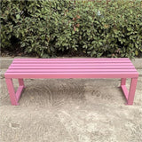 Metal Garden Benches, Backless Locker Room Bench, Multifunctional Long Bench with Steel Frame - Photo 1