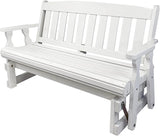 Amish Casual Heavy Duty 800 Lb Mission Pressure Treated Porch Glider (4 Foot, Semi-Solid White Stain) - Photo 1
