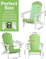 Folding Adirondack Chair –Recyclable HDPE Outdoor Adirondack Patio Chair with Cup Holder, Wood Texture & Umbrella Hole - Photo 2