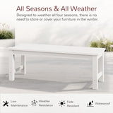 Stoog Outdoor Bench Set of 2, 2-Person Backless Outdoor Benches Weatherproof, Never Rot or Fade, White - Photo 4
