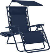 Best Choice Products Folding Zero Gravity Outdoor Recliner Patio Lounge Chair w/Adjustable Canopy Shade, Headrest - Photo 1