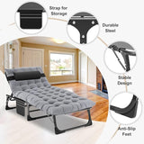 ABORON 2PK Chaise Lounge Chair, 5 Positions Padded Outdoor Tanning Chair - Photo 5