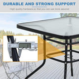 32" Square Outdoor Dining Table - Tempered Glass Top with Umbrella Hole - Photo 5