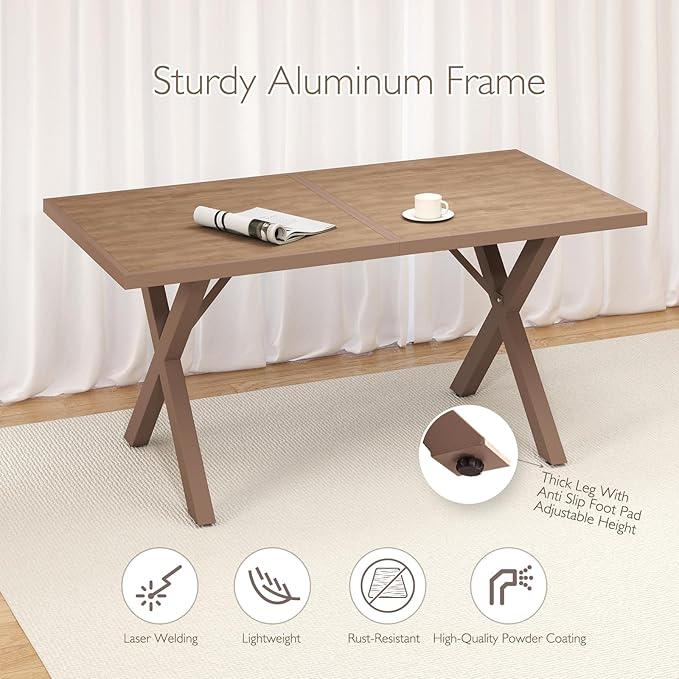 Aluminum Outdoor Dining Table - All-Weather Exposure - Photo 6