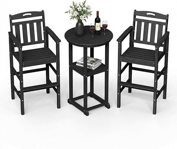 Ciokea 3-Pcs Bistro Table and Chairs - Photo 1