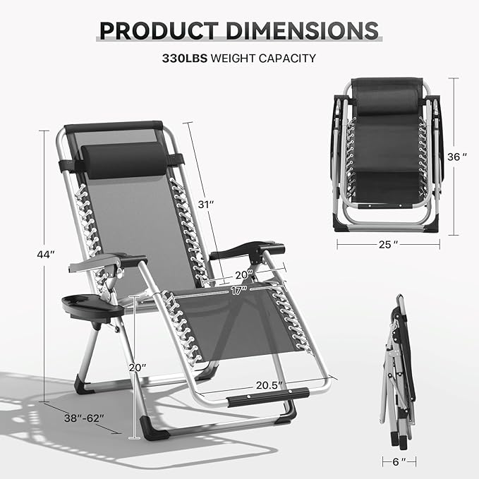 Zero Gravity Chair, Portable Outdoor Chair - Photo 3