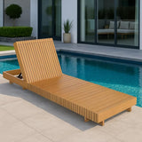 Christopher Knight Home Habery Acacia Wood Chaise Lounge Outdoor, Wooden Patio Chaise Lounge - Photo 1