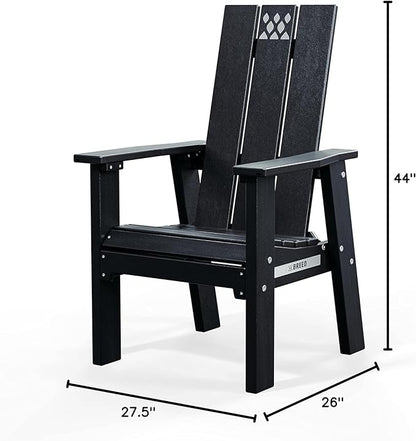 Breeo X Series Adirondack Campfire Chair – Poly Lumber Fire Pit Seat with 304 Stainless Steel Accents, Outdoor Patio & Camping Essentials with Arm Rest - Ergonomic, Sustainable Outdoor Chair - Black