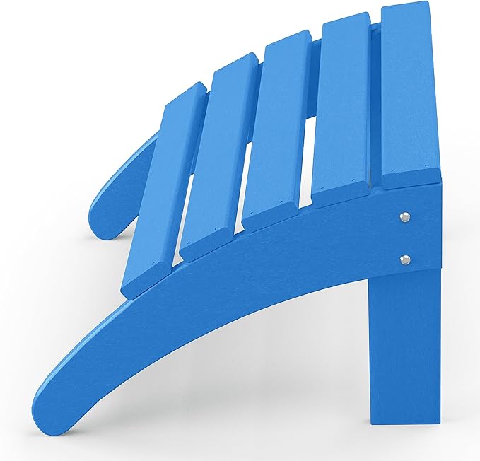 WestinTrends Outdoor Patio Adirondack Ottoman Foot Rest, All Weather Poly Lumber Foot Stool for Adirondack Chair, Widely Used for Outside Porch Pool Lawn Backyard, Pacific Blue