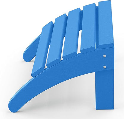 WestinTrends Outdoor Patio Adirondack Ottoman Foot Rest, All Weather Poly Lumber Foot Stool for Adirondack Chair, Widely Used for Outside Porch Pool Lawn Backyard, Pacific Blue
