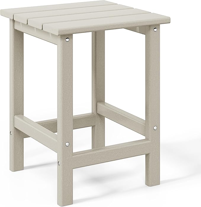 WestinTrends Malibu Square Outdoor Side Table for Adirondack Chair, Sand - Photo 7