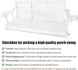 Wooden Porch Swing 3-Seater, High Backrest and Deep Seat, Bench Swing with Cupholders, Hanging Chains and 7mm Springs - Photo 4