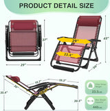 Suteck Oversized Zero Gravity Chair, 29In XL Lounge Chair w/Removable Cushion&Headrest - Photo 2