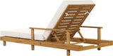 Merax Acacia Wood Outdoor Chaise Lounge Chair with 3-Position Adjustable Backrest & 4" Thick 3-Fold Removable Cushion - Photo 8