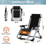 ABORON Zero Gravity Chair, Premium Outdoor Lawn Folding Lounge Chairs - Photo 3