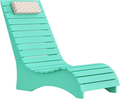 HDPS Pool Lounge Chairs, Use in Pools Lounge Chairs up to 10-Inches of Water, Chaise Chairs with Headrest, Lounge Chair Outdoor, Fade-Resistant Pool Lounger for Deck