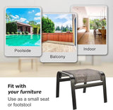 Patio Footstools Outdoor Foot Rest Aluminum Ottomans Samll Seat Wicker Furniture Patio Ottoman 2 Pieces Brown - Photo 6