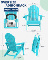 2026 Upgraded Oversized Folding Adirondack Chair Plawdlik, Set of 2 - Photo 2