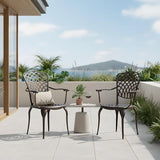 Kinger Home Arden 2-Piece Outdoor Patio Dining Chairs Set of 2, Cast Aluminum Patio Chair Set - Photo 8