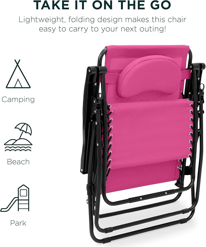 Best Choice Products Oversized Zero Gravity Chair, Folding Outdoor Patio Lounge Recliner w/Cup Holder Accessory Tray - Photo 7