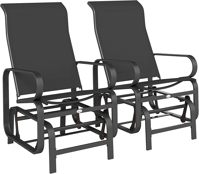 Outsunny Outdoor Glider Chair Set of 2 - Photo 1
