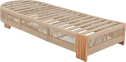Outdoor Chaise Lounge Set, Patio Chaise Lounge Chairs with Side Table, Teak Chaise Lounge Outdoor with Adjustable Backrest, Teak Faux Wood Side Table and Beige Cushions for Outdoor Use (Beige-2pcs)
