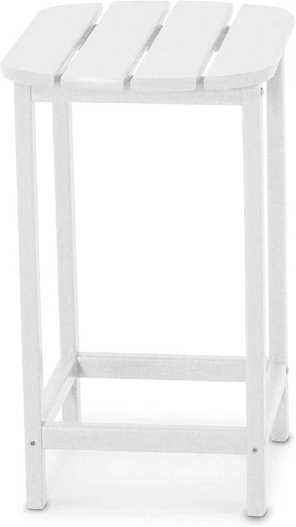 POLYWOOD SBT26WH South Beach 26" Counter Side Table, White - Photo 1