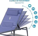 Foldable Outdoor Lounge Chairs Set of 4, No Assembly Chaise Lounge Outdoor with Cup Holder and 6 Adjustable Positions - Photo 4