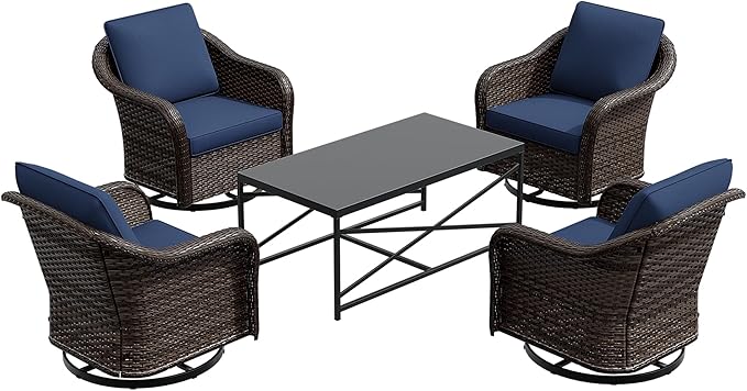 5 Pieces Outdoor Patio Conversation Furniture Set - Photo 9