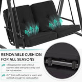 AECOJOY 2-Seat Outdoor Patio Swing Chair with Adjustable Canopy, Porch Swings Chairs for Adult - Photo 3