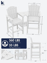 KINGYES Tall Adirondack Chair Set of 4 with 9FT Umbrella - Photo 3
