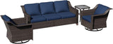 4 Pieces Patio Conversation Furniture Set - 1 Sofa, 2 Swivel Chairs, 1 Side Table - Photo 6