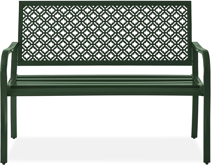 Best Choice Products Outdoor Bench 2-Person Metal Steel Benches Furniture for Garden, Patio, Porch - Photo 1