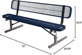 COATEDOUTDOORFURNITURE Heavy-Duty Portable Outdoor Bench Thermoplastic Coated, Expanded Metal, Commercial-Grade Seating - Photo 2