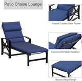LOKATSE HOME Patio Chaise Lounge Chair Outdoor Furniture Reclining Adjustable with Cushion and Soft Pillow for Pool - Photo 4