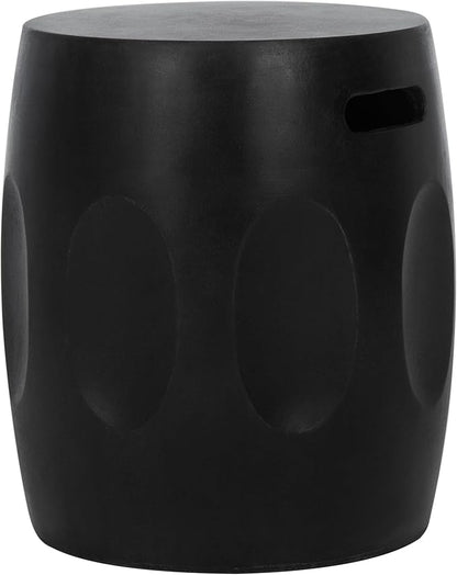 Safavieh Outdoor Zuri Black Modern Concrete Round Accent Table
