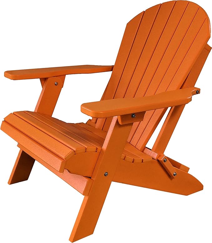 DuraWeather Poly® Classic King Size Folding Adirondack Chair (Mango Orange)
