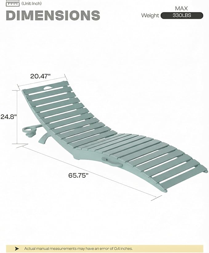 Pre-Assembled Folding in-Pool Lounge Chair, HDPE Outdoor Chaise Lounge with Cup Holder, Pool Lounge Chair for Poolside - Photo 2