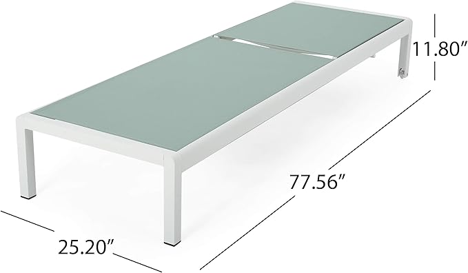 Christopher Knight Home Vanessa Coral Outdoor Chaise Lounges (Set of 2), Green and White