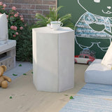 COSIEST Concrete Accent Table, Hexagon Patio Side Table 14.5''Wx20''H, Modular Design Indoor Outdoor End Table - Photo 3