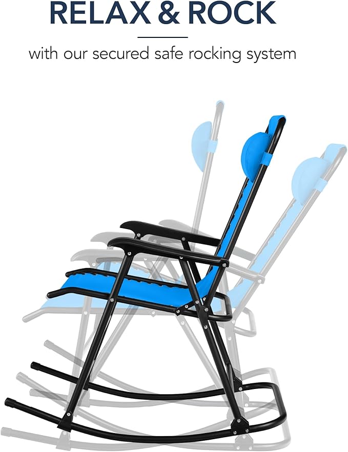 Best Choice Products Outdoor Folding Rocking Chair, Zero Gravity Lounge Chair - Photo 4